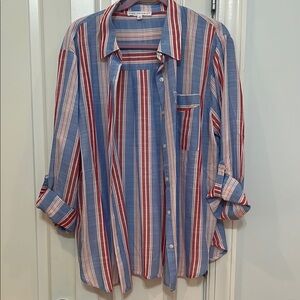 Striped Blue and Red Blouse